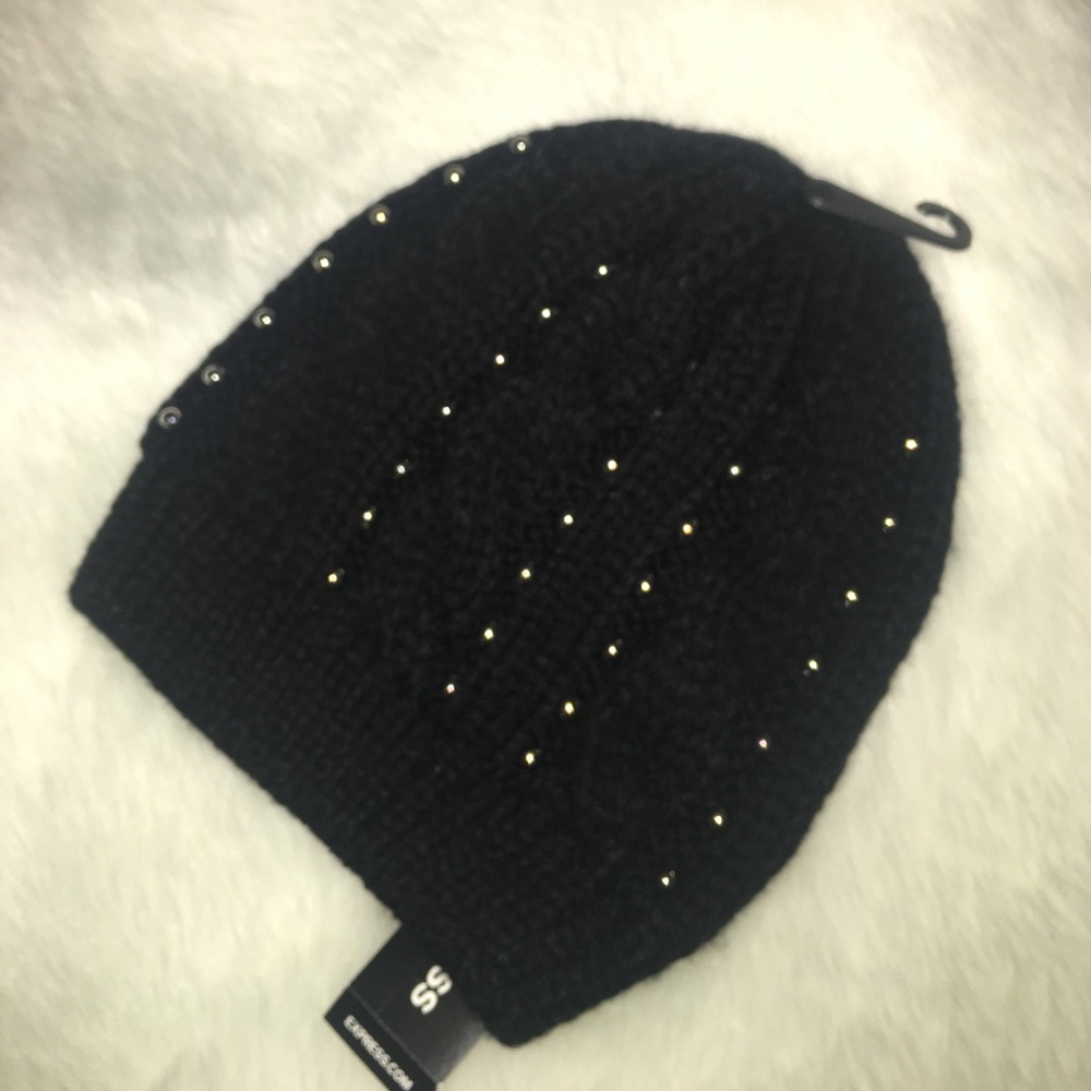 Black Studded Beanie