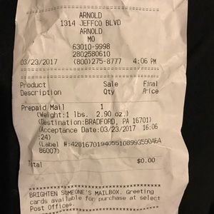 Proof of shipping for @kaylashaffer1