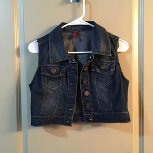 Jean cropped vest