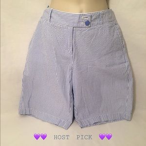 Women's Light Blue Striped Shorts