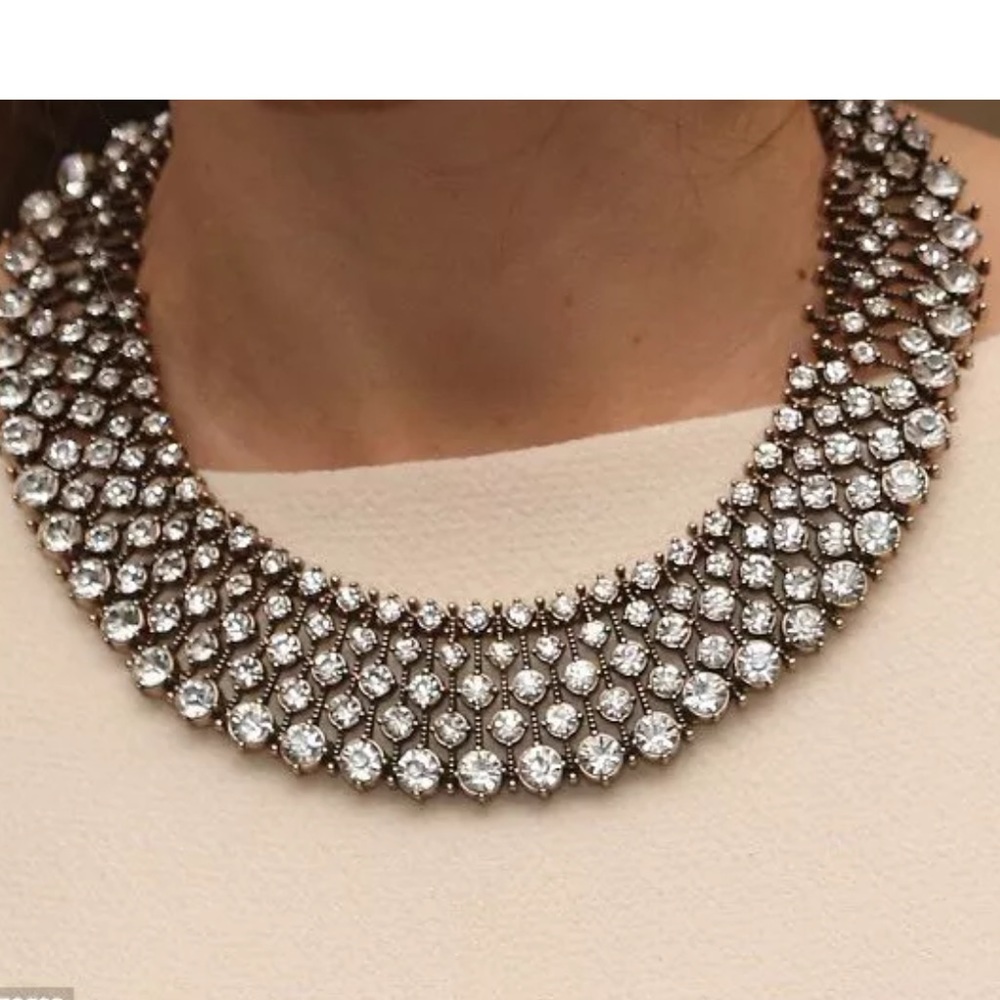 Statement necklace crystal embellished