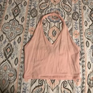 Pink Cropped Forever 21 Halter Top