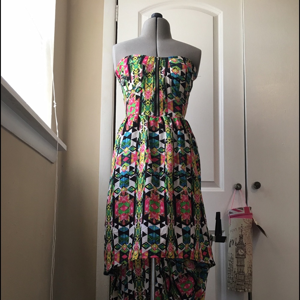 Strapless Spring High-Low Dress - Picture 2 of 4
