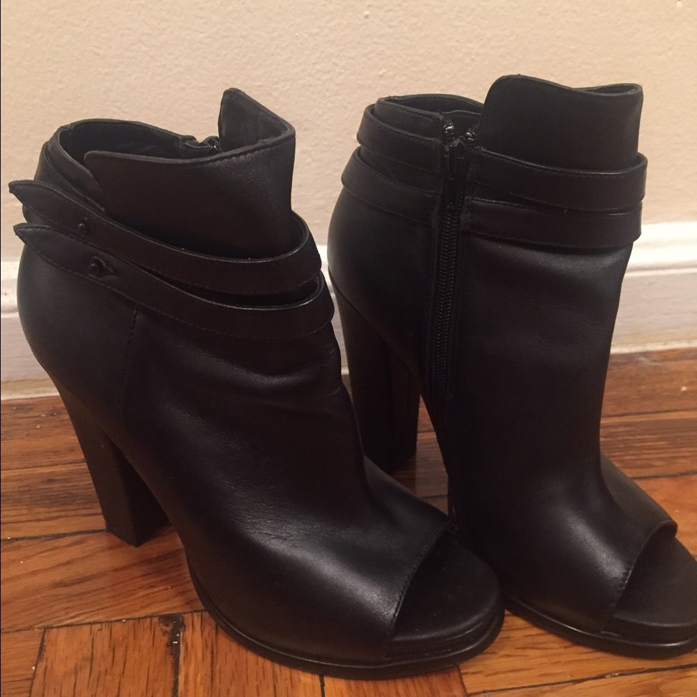 Peep toe booties