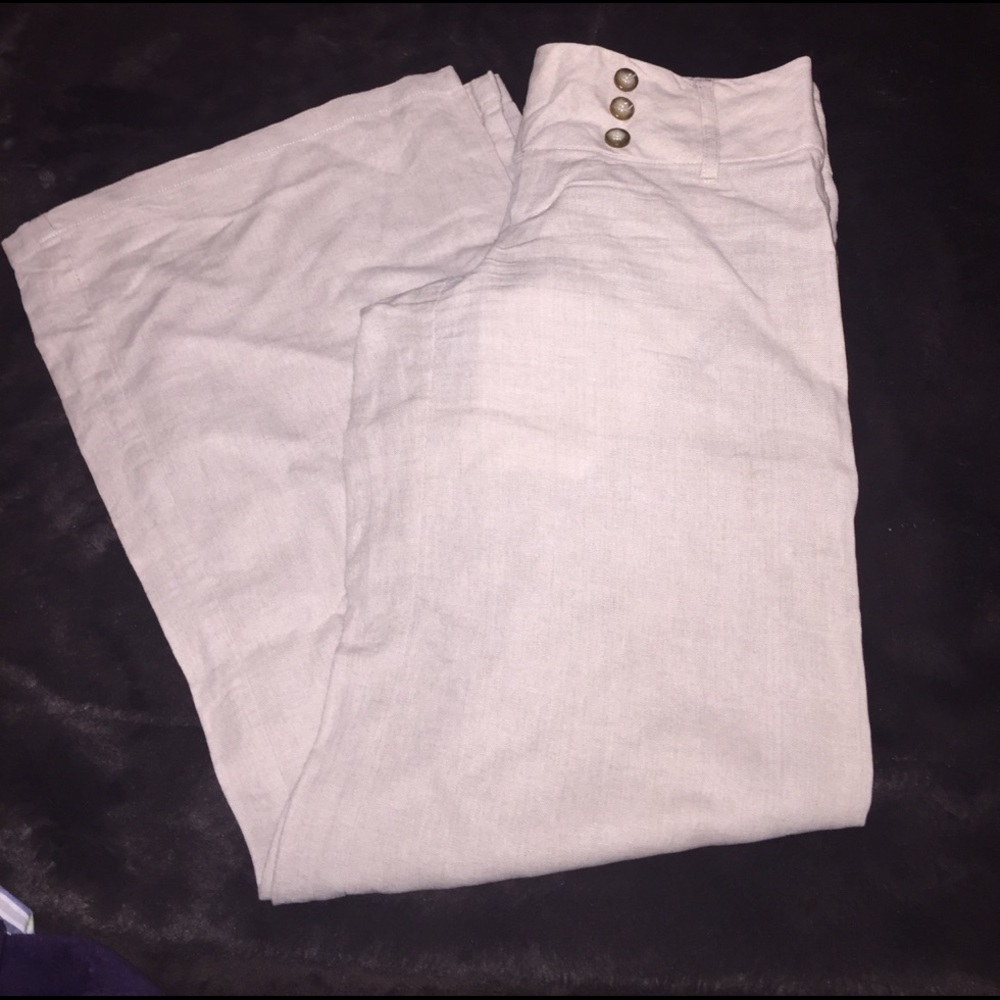 Linen Wide Leg Pants Sailor Style.