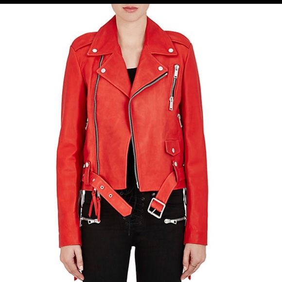 Unravel Project Jackets & Blazers - Unravel Project Red leather biker jacket