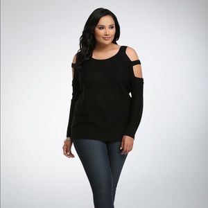 Cold Shoulder Sparkly Sweater