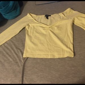 Yellow off the shoulder crop
