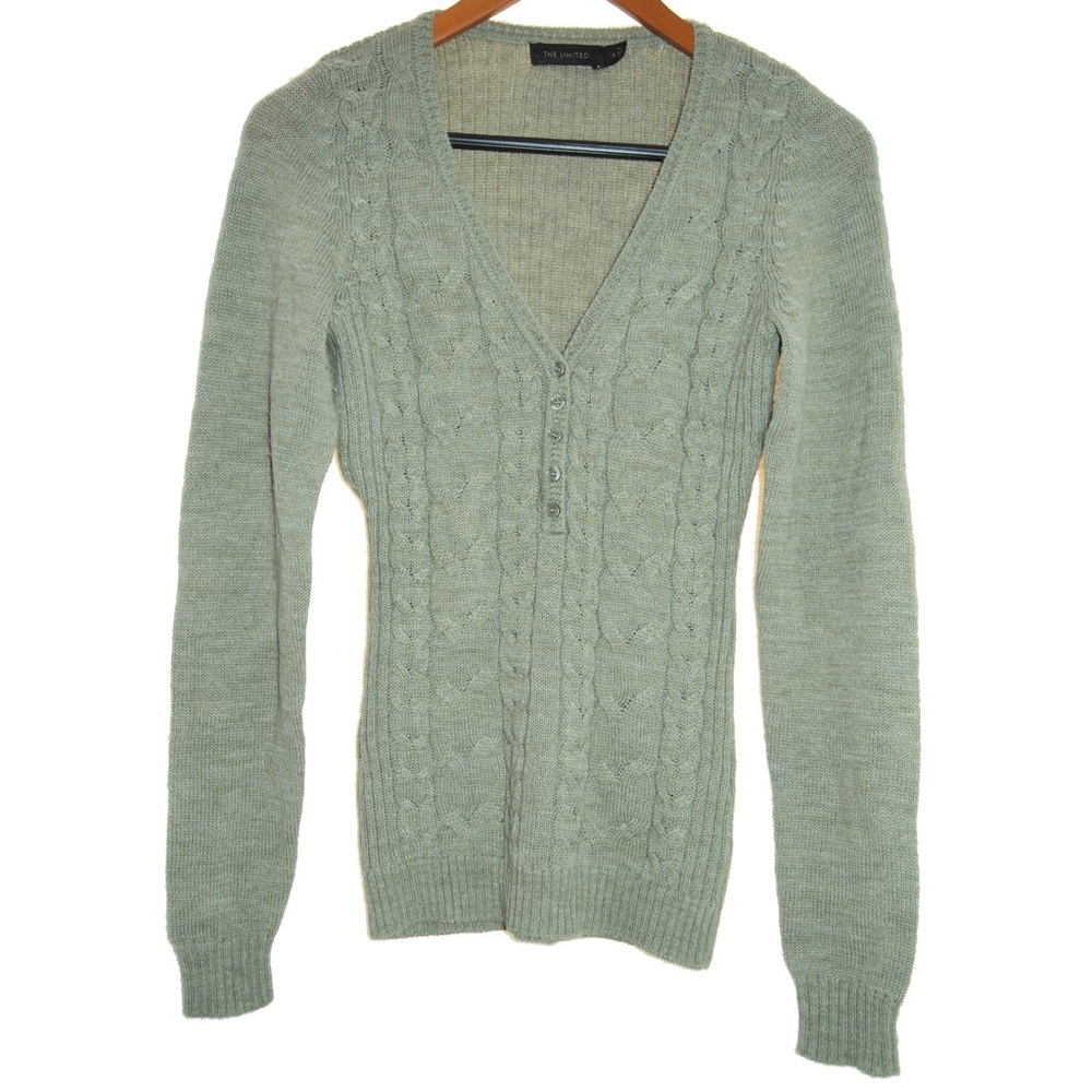 Olive Green Wool-blend top, EXCELLENT condition!