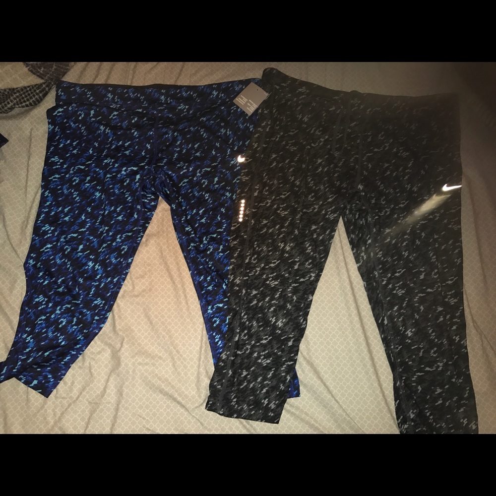 2 Pair of Nike 1x DRI fit running capris