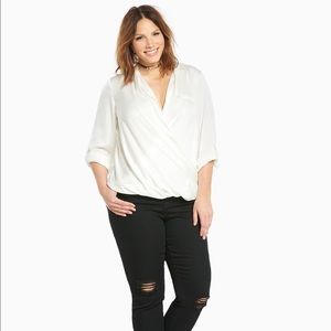 Satin Surplice Blouse