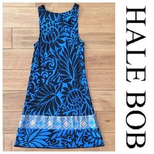$229 Hale Bob 100% Silk Tropical Blue Tunic Dress