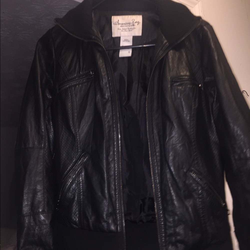 Black leather jacket