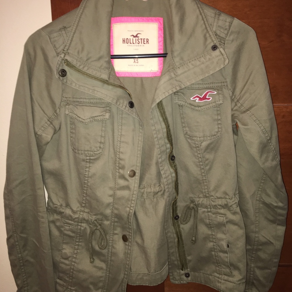 Hollister green parka jacket