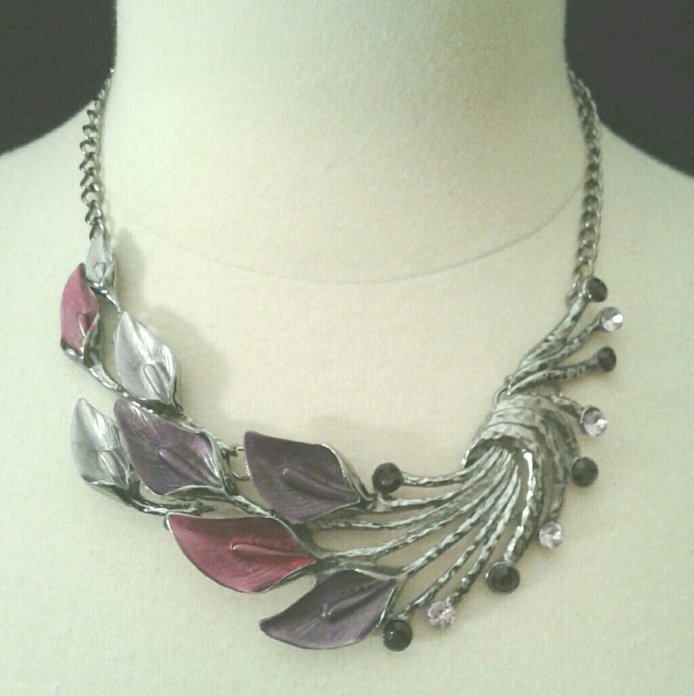 Purple and Magenta Statement Necklace
