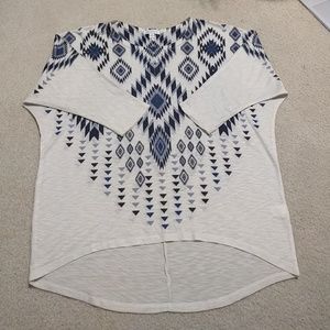 Charming Charlie Aztec print 3/4 sleeve