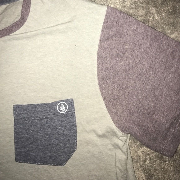 Volcom Light Purple & Light Grey/Blue Pocket Tee - Picture 2 of 3