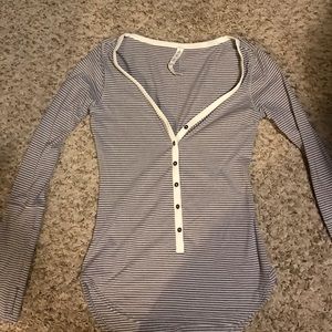 Grey and white strip long sleeve