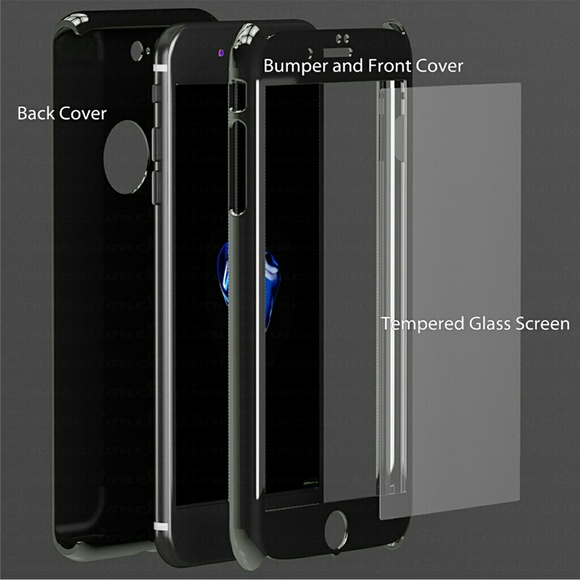 iPhone 7/7 Plus Slim Temper Glass Full Cover Case - Picture 2 of 7