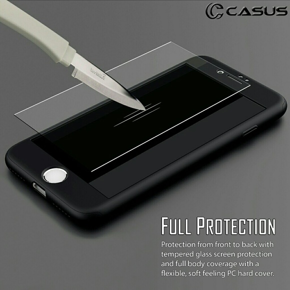 iPhone 7/7 Plus Slim Temper Glass Full Cover Case - Picture 3 of 7