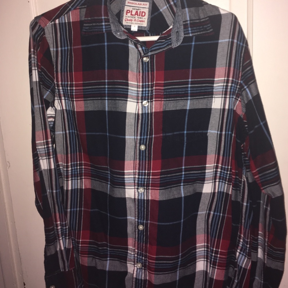 Old Navy plaid flannel button down