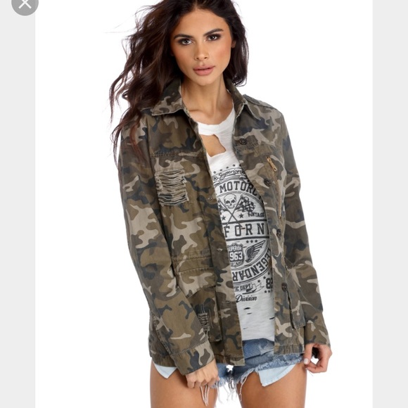 distressed camo jacket