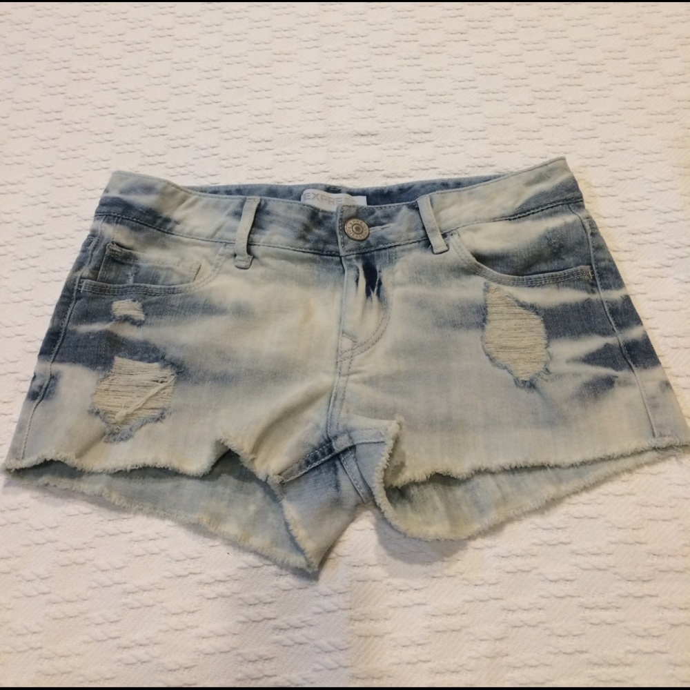 Express cutoff denim shorts