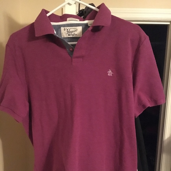 Original Penguin Classic fit polo. Amaranth color. - Picture 1 of 3