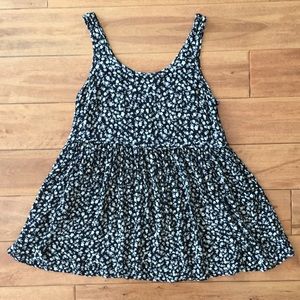 Floral Sleeveless Boho Babydoll Skater Tank Dress