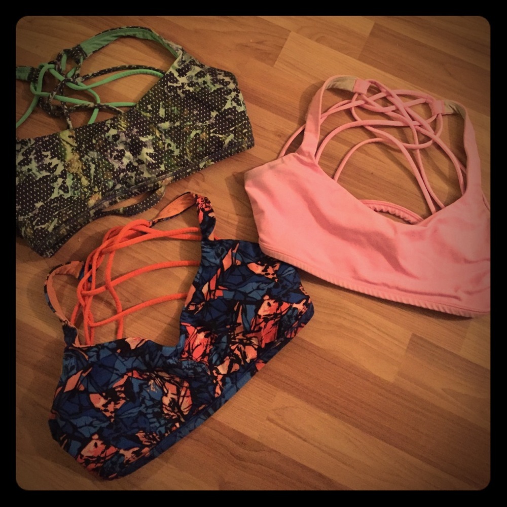 Bundle of 3 Free to be wild Lululemon bras Size 8