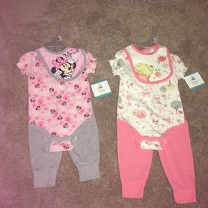 Baby Girls Minnie Mouse & Pooh Onesie Set Bundle