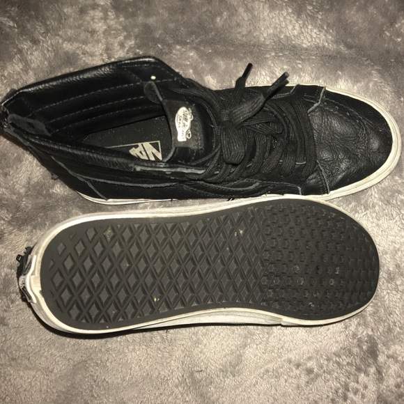 Black Leather High Top Vans - Picture 4 of 4