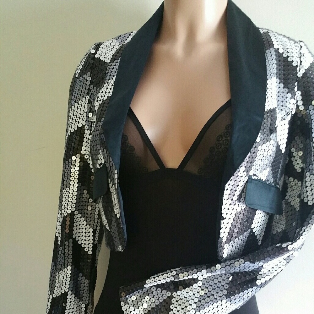 Cropped Sequin Jacket - image 1