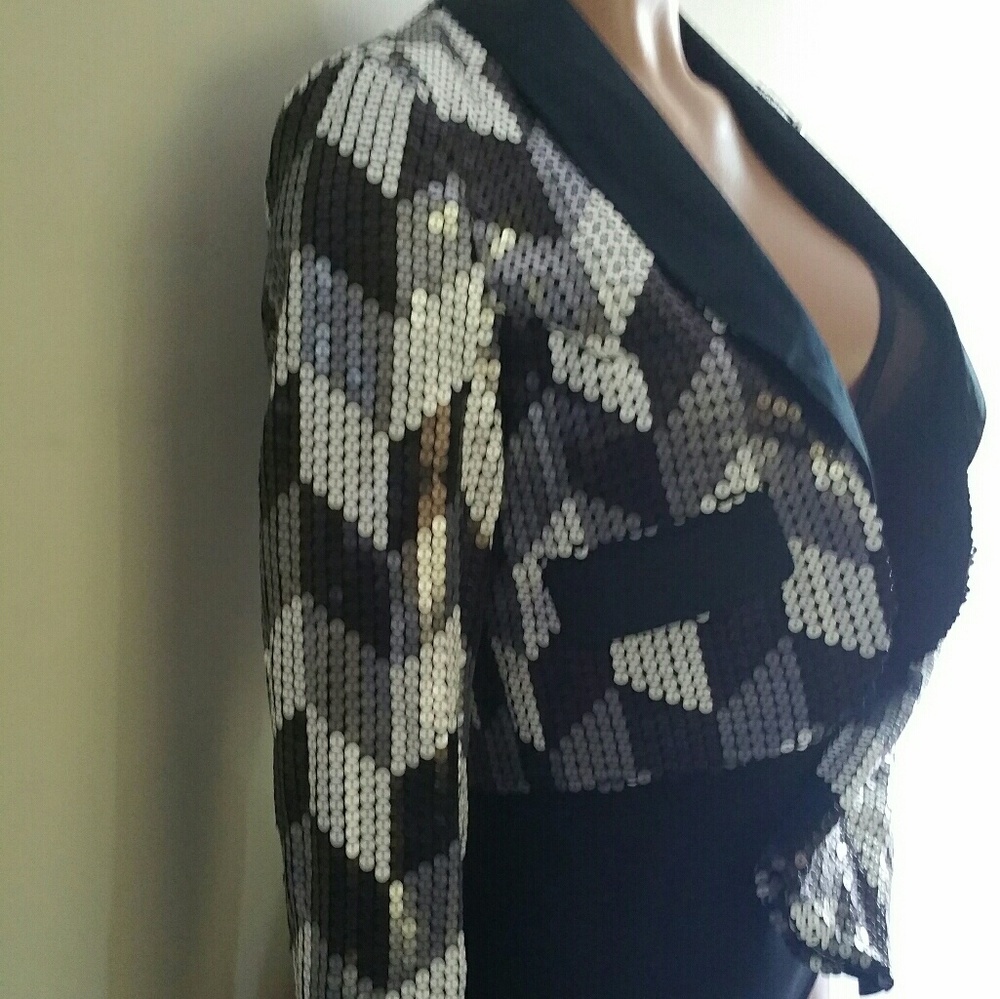 Cropped Sequin Jacket - image 2