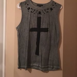 Cross cut-off shirt
