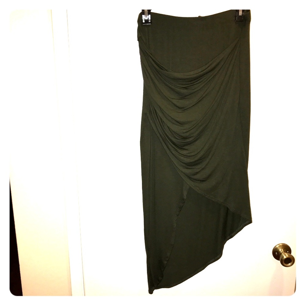 Dark green wrapped skirt