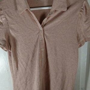 SOLD J.Crew Silky Metallic Rose Top