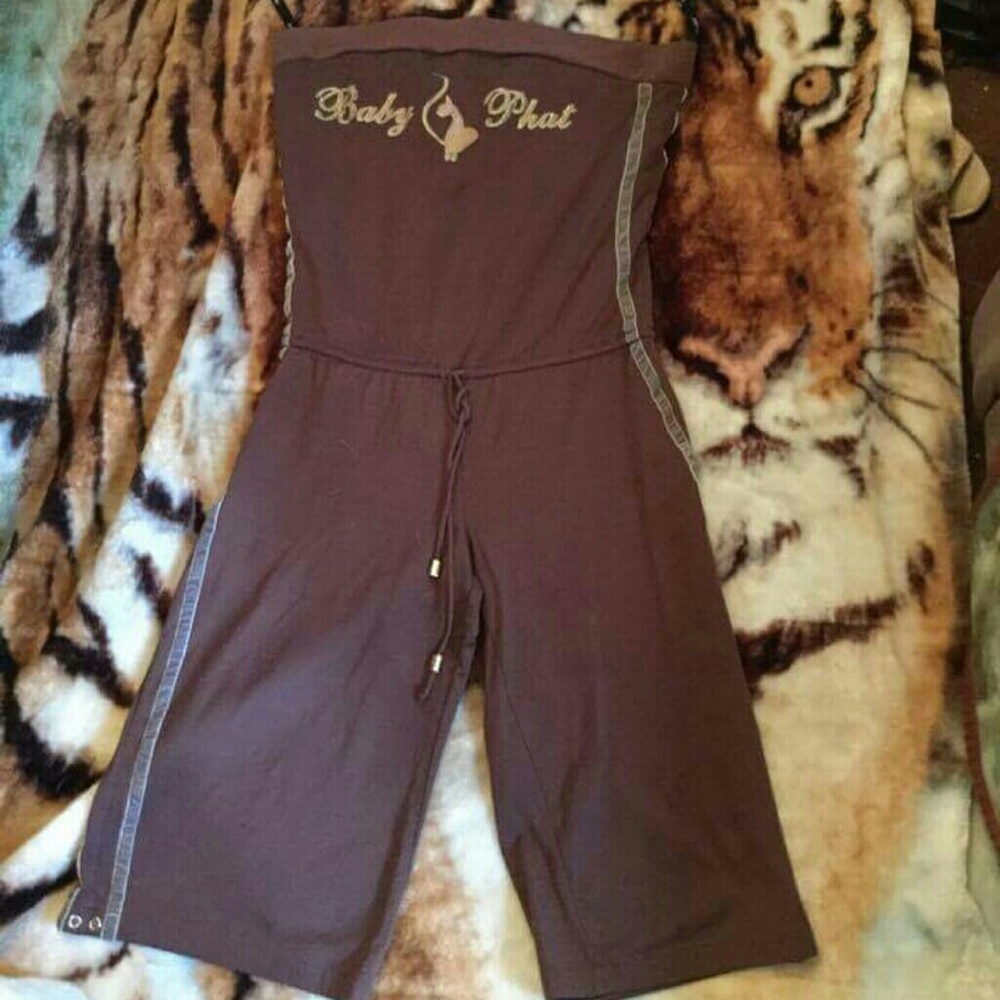 Baby phat jumper brown and gold