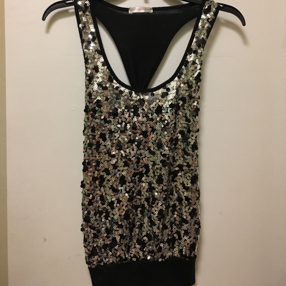 Crisscross sequined tank for a night out!