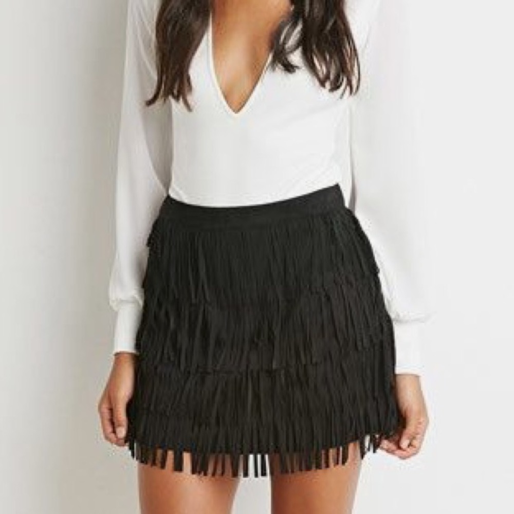 Forever 21 Fringe Mini Skirt