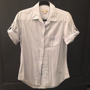 Forever 21 baby blue and white striped shirt