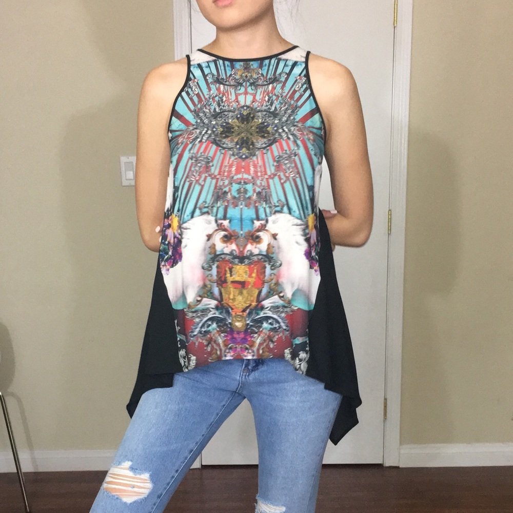 Clover canyon royal horses sleeveless blouse