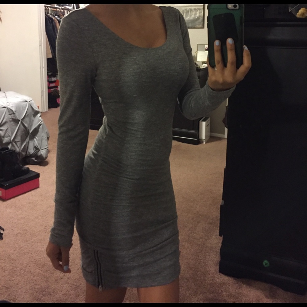 Grey long sleeve dress