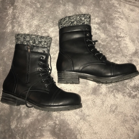 Black Combat Boots - Picture 1 of 3