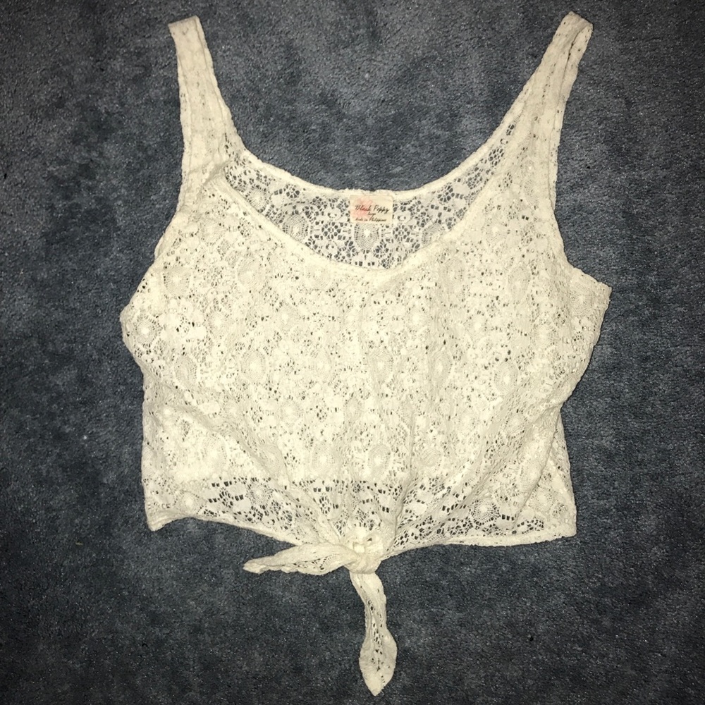 White Lace Crop Top