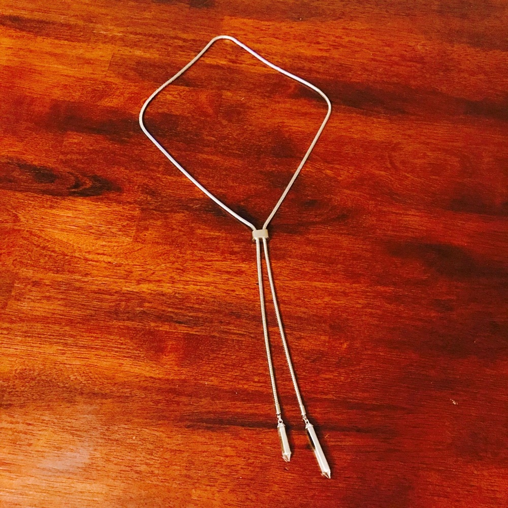Ann Taylor adjustable silver pendulum necklace