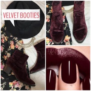 Burgundy boho booties