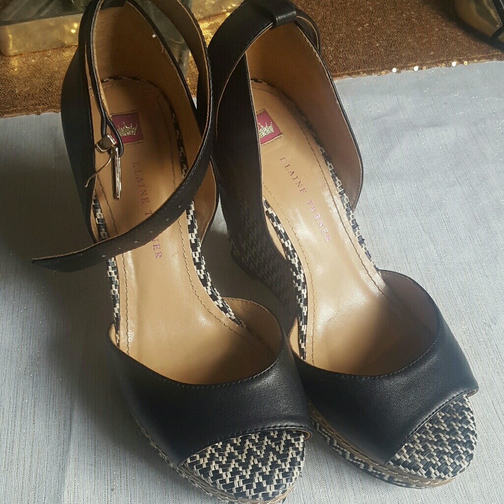 Chevron wedge heels