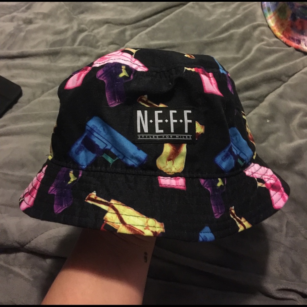 Black w Colorful Guns Bucket Hat