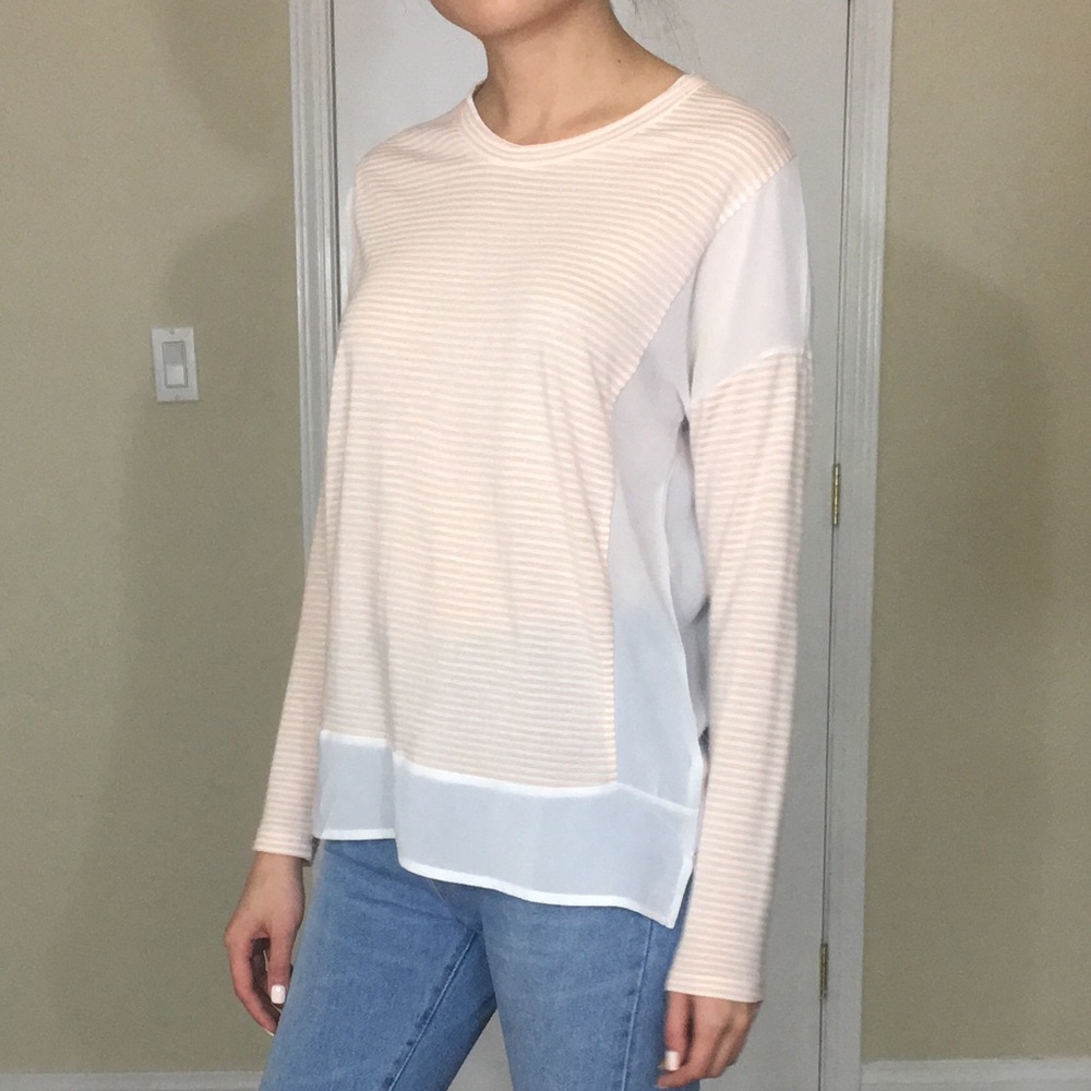 Hi-lo beach stripe long sleeve tee